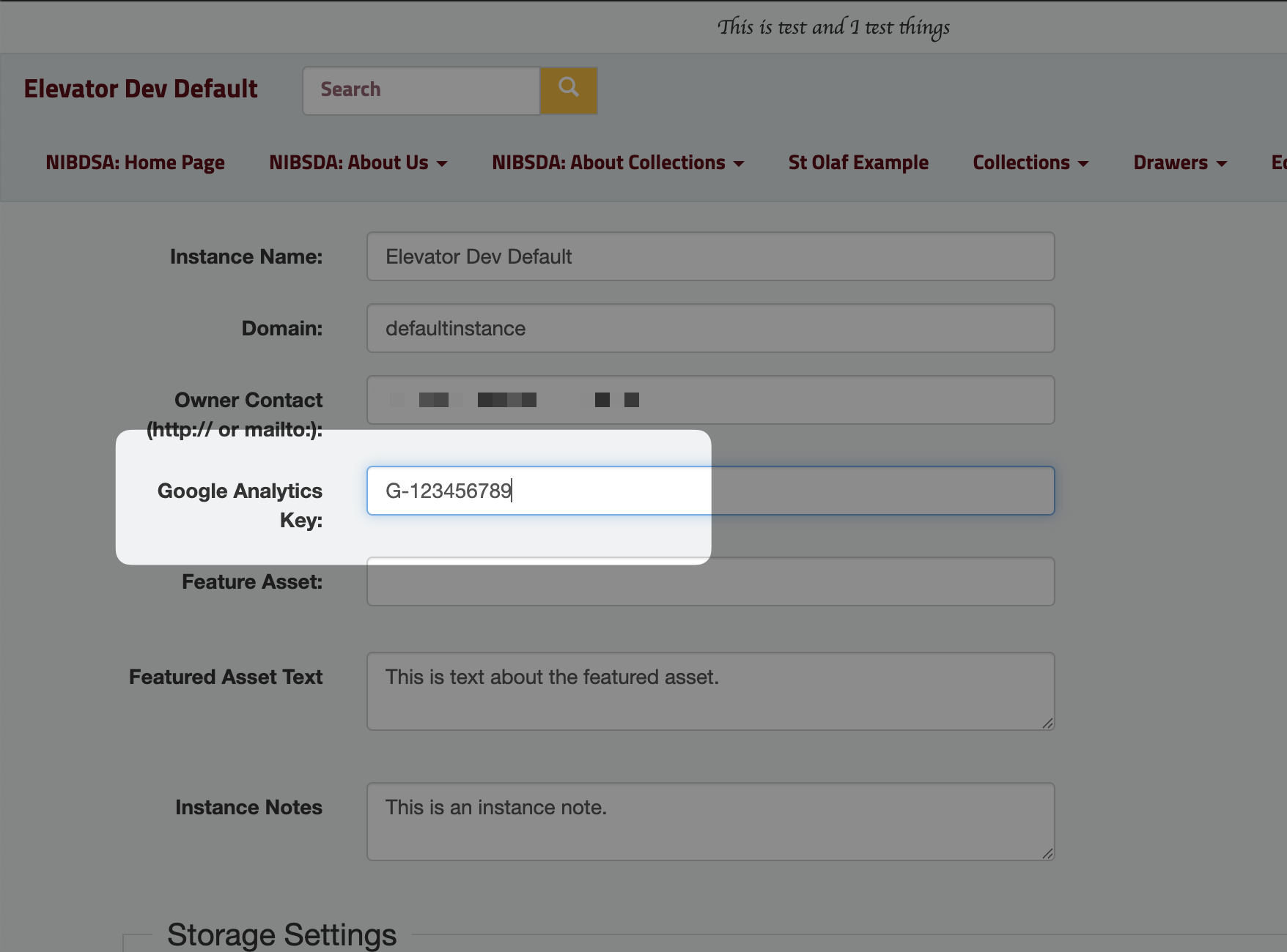 Enter your google analytics key