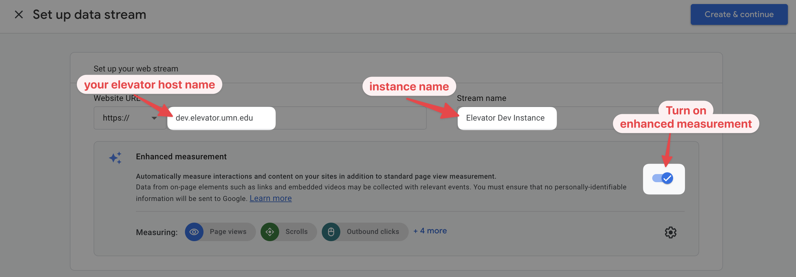 Start collecting data screen